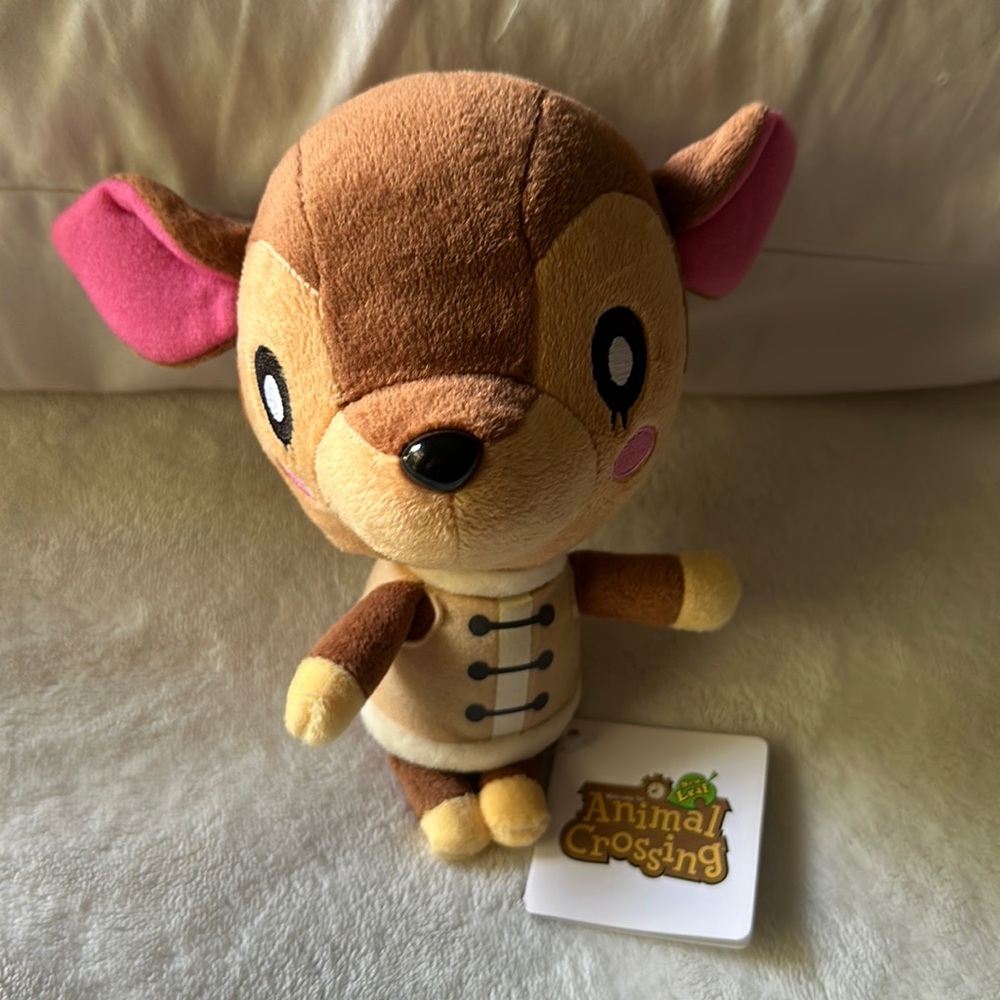 Animal Crossing Fauna plushie stuffed animal brand new with tags, clean, 8” cute